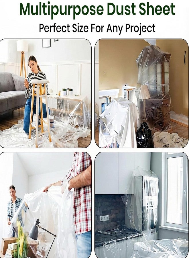 Oblivion Tarpaulin Sheet Waterproof 1 Pc - Thick Disposable Plastic Cover, Dustproof Protective Sheet for Furniture & Home Appliance, Waterproof & Tear-Resistant for Moving, Painting & Storage (Small) - Image 2